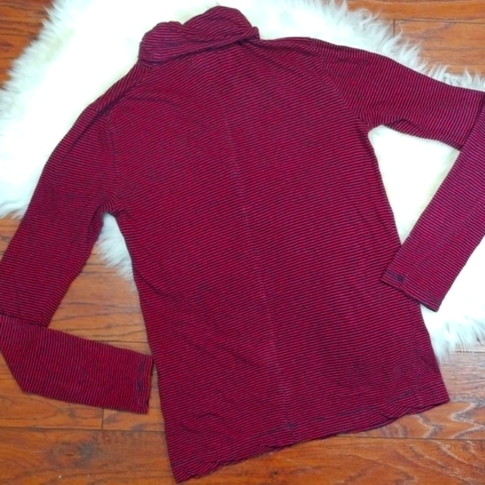 Madewell Micro Stripe Longsleeve Cotton Turtleneck - Picture 2 of 8